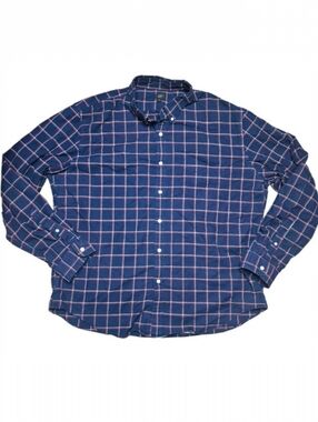 J. Crew Oxford 2XL XXL Blue Red White Plaid Flannel Button Down Shirt